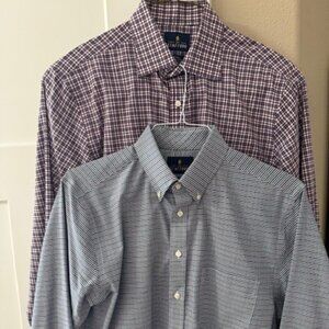 Stafford Checked Dress Shirts (Excellent Condition, Two-For-One); Neck Size: 15.